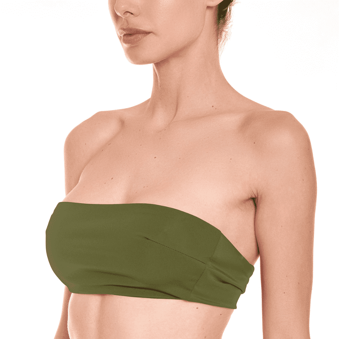 Strapless Olive Green Bikini